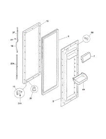 Refrigerator Door parts for Frigidaire Refrigerator FRS26ZRGD7 from AppliancePartsPros.com
