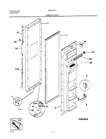 03 - Freezer Door parts for Frigidaire Refrigerator FRS26ZTHD5 from AppliancePartsPros.com