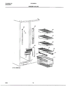10 - Freezer Shelves parts for Frigidaire Refrigerator FRS24BGGW9 from AppliancePartsPros.com