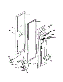 02 - Freezer Door parts for Frigidaire Refrigerator FRS24WSCB1 from AppliancePartsPros.com
