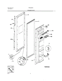 03 - Freezer Door parts for Frigidaire Refrigerator FRS24ZRHD5 from AppliancePartsPros.com
