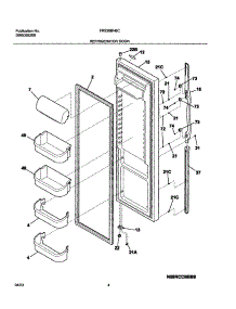 05 - Refrigerator Door parts for Frigidaire Refrigerator FRS26BH6CB0 from AppliancePartsPros.com