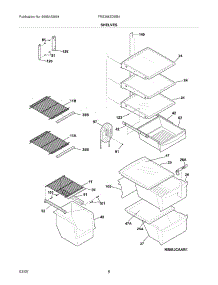 09 - Shelves parts for Frigidaire Refrigerator FRS266ZDSB4 from AppliancePartsPros.com