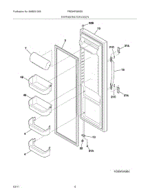 05 - Refrigerator Door parts for Frigidaire Refrigerator FRS3HR35KS5 from AppliancePartsPros.com