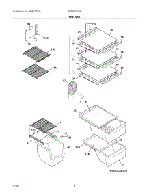 09 - Shelves parts for Frigidaire Refrigerator FRS3R3EW4 from AppliancePartsPros.com