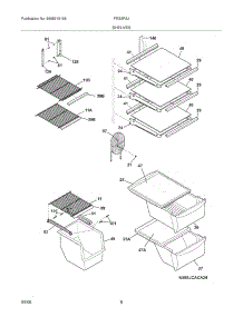 09 - Shelves parts for Frigidaire Refrigerator FRS3R3JW1 from AppliancePartsPros.com