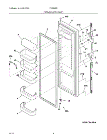 05 - Refrigerator Door parts for Frigidaire Refrigerator FRS6B6EEB5 from AppliancePartsPros.com