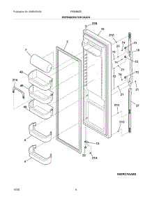 05 - Refrigerator Door parts for Frigidaire Refrigerator FRS6B6EEW0 from AppliancePartsPros.com