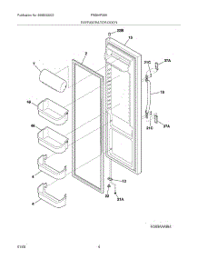05 - Refrigerator Door parts for Frigidaire Refrigerator FRS6HR35KS0 from AppliancePartsPros.com