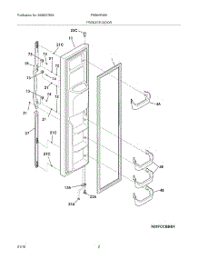 03 - Freezer Door parts for Frigidaire Refrigerator FRS6HR45KB2 from AppliancePartsPros.com