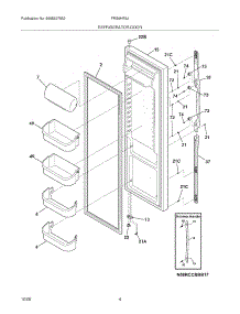 05 - Refrigerator Door parts for Frigidaire Refrigerator FRS6HR5JB4 from AppliancePartsPros.com