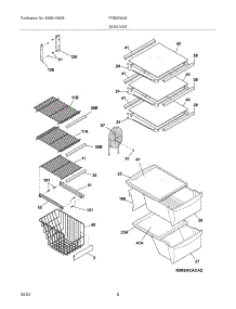 09 - Shelves parts for Frigidaire Refrigerator FRS26W2AWB from AppliancePartsPros.com