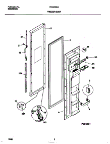 02 - Freezer Door parts for Frigidaire Refrigerator FRS26WNCW4 from AppliancePartsPros.com