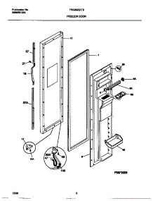 02 - Freezer Door parts for Frigidaire Refrigerator FRS26ZGED2 from AppliancePartsPros.com