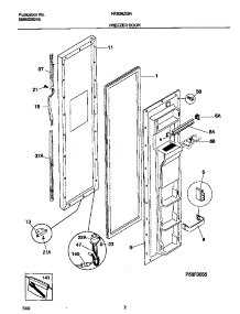 02 - Freezer Door parts for Frigidaire Refrigerator FRS26ZGHW1 from AppliancePartsPros.com