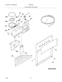 15 - Ice & Water Dispenser parts for Frigidaire Refrigerator FRS26XABW1 from AppliancePartsPros.com