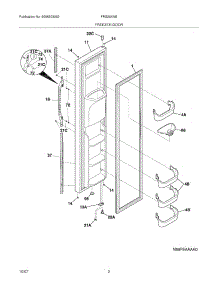 03 - Freezer Door parts for Frigidaire Refrigerator FRS26XABW0 from AppliancePartsPros.com