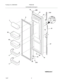 05 - Refrigerator Door parts for Frigidaire Refrigerator FRS26XABW0 from AppliancePartsPros.com