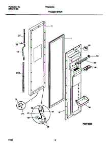 02 - Freezer Door parts for Frigidaire Refrigerator FRS26XGCD1 from AppliancePartsPros.com