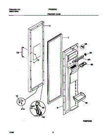 02 - Freezer Door parts for Frigidaire Refrigerator FRS26ZSGB0 from AppliancePartsPros.com