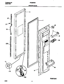 02 - Freezer Door parts for Frigidaire Refrigerator FRS28ZRGW3 from AppliancePartsPros.com