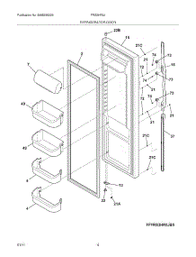 05 - Refrigerator Door parts for Frigidaire Refrigerator FRS3HR5JB5 from AppliancePartsPros.com