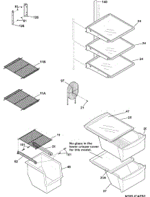 09 - Shelves parts for Frigidaire Refrigerator FRS3HR35KW1 from AppliancePartsPros.com