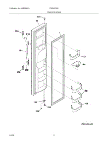 03 - Freezer Door parts for Frigidaire Refrigerator FRS3HR35KB0 from AppliancePartsPros.com