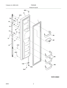 03 - Freezer Door parts for Frigidaire Refrigerator FRS3R4EQ3 from AppliancePartsPros.com