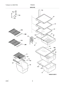 09 - Shelves parts for Frigidaire Refrigerator FRS3R4EB4 from AppliancePartsPros.com