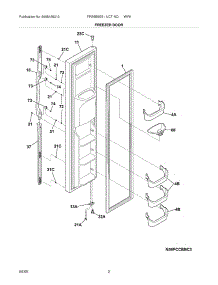 03 - Freezer Door parts for Frigidaire Refrigerator FRS6B5EEQ3 from AppliancePartsPros.com