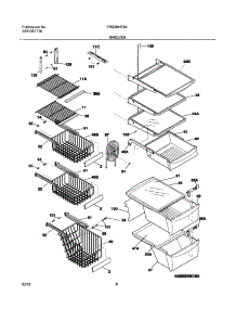 09 - Shelves parts for Frigidaire Refrigerator FRS26HF5AW3 from AppliancePartsPros.com