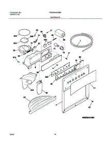 15 - Dispenser parts for Frigidaire Refrigerator FRS26HBBSB0 from AppliancePartsPros.com