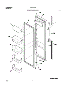 05 - Refrigerator Door parts for Frigidaire Refrigerator FRS26HR4AW3 from AppliancePartsPros.com