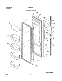 05 - Refrigerator Door parts for Frigidaire Refrigerator FRS26KF6CB2 from AppliancePartsPros.com