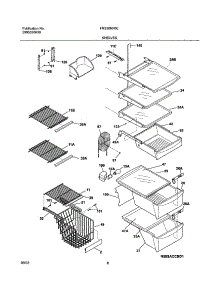 09 - Shelves parts for Frigidaire Refrigerator FRS26KF6CB2 from AppliancePartsPros.com