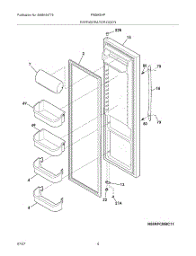 05 - Refrigerator Door parts for Frigidaire Refrigerator FRS6KA5HPW0 from AppliancePartsPros.com