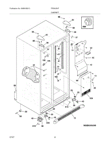 07 - Cabinet parts for Frigidaire Refrigerator FRS6LE4FW7 from AppliancePartsPros.com
