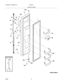 03 - Freezer Door parts for Frigidaire Refrigerator FRS6LF7JM2 from AppliancePartsPros.com