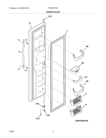03 - Freezer Door parts for Frigidaire Refrigerator FRS6LF8FS0 from AppliancePartsPros.com