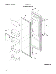 05 - Refrigerator Door parts for Frigidaire Refrigerator FRS6LF8FS0 from AppliancePartsPros.com