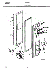 02 - Freezer Door parts for Frigidaire Refrigerator FRS26ZRFW1 from AppliancePartsPros.com