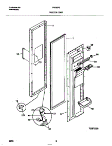02 - Freezer Door parts for Frigidaire Refrigerator FRS26ZSEW0 from AppliancePartsPros.com