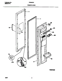02 - Freezer Door parts for Frigidaire Refrigerator FRS26ZSEB4 from AppliancePartsPros.com