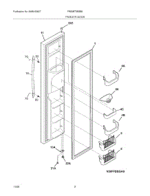 03 - Freezer Door parts for Frigidaire Refrigerator FRS6B7EESB8 from AppliancePartsPros.com