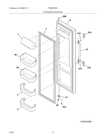05 - Refrigerator Door parts for Frigidaire Refrigerator FRS6HR35KM1 from AppliancePartsPros.com
