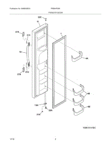 03 - Freezer Door parts for Frigidaire Refrigerator FRS6HR35KM2 from AppliancePartsPros.com