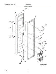 03 - Freezer Door parts for Frigidaire Refrigerator FRS6B7EESB5 from AppliancePartsPros.com