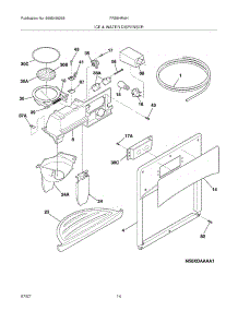 15 - Ice & Water Dispenser parts for Frigidaire Refrigerator FRS6HR4HB3 from AppliancePartsPros.com