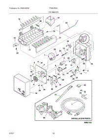 19 - Ice Maker parts for Frigidaire Refrigerator FRS6HR4HB3 from AppliancePartsPros.com
